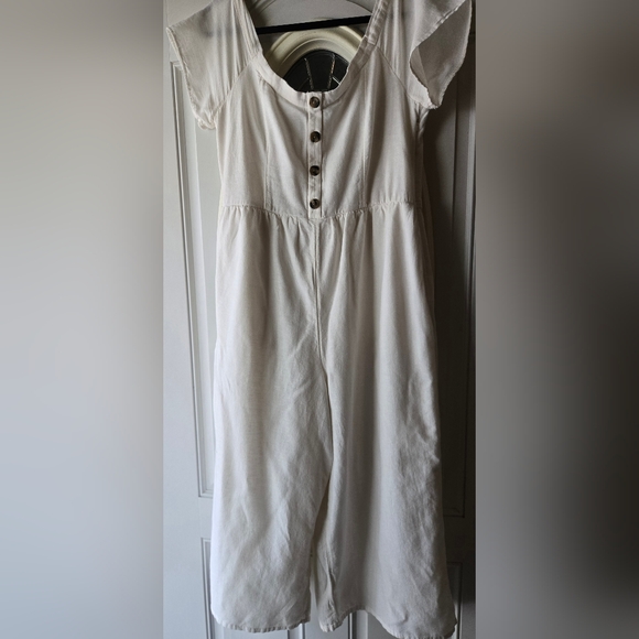 American Eagle Outfitters Off-White Buttoned Jumpsuit-Size XLarge - Picture 3 of 9